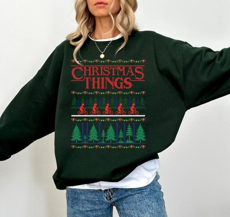 [ Sale Up To 40%] Christmas Things Vintage Movie Cozy Crewneck Sweatshirt, TV Series Retro Shirt, Xmas Gifts Hoodie