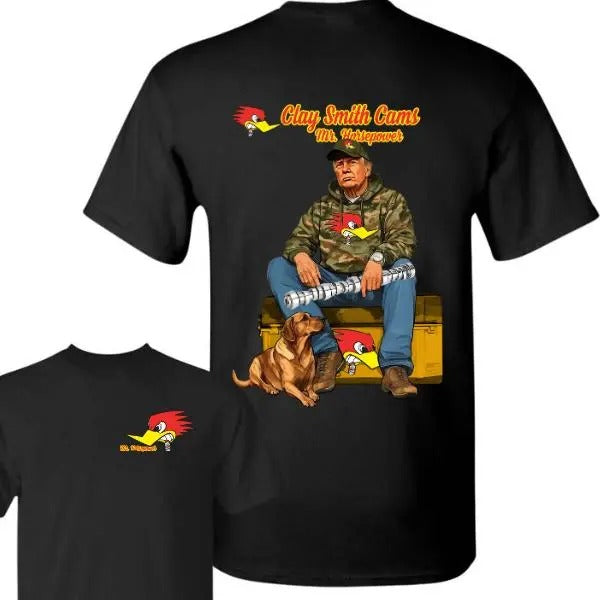 Clay Smith Cams Mr. Horsepower Trump Camo Unisex Cotton T-Shirt, Clay Smith Cams Trump Tee, Trump Shirt, Gift for Men for...