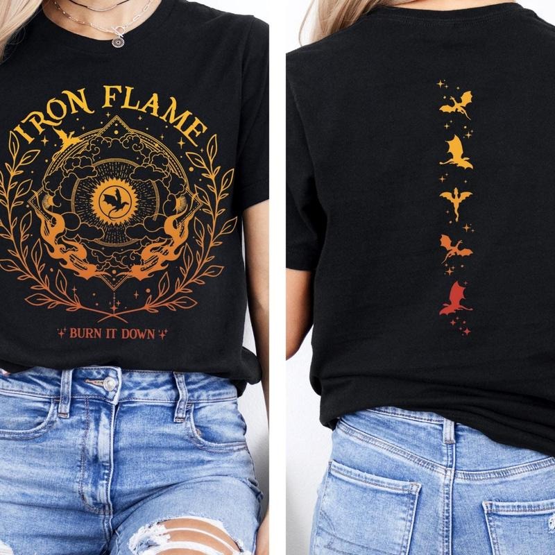 Sale Up To 70% - Iron Flame Shirt, Fourth Wing Shirt, Rebecca Yarros Shirt, Dragon Rider Shirt, Violt Sorrengail, Bookish...