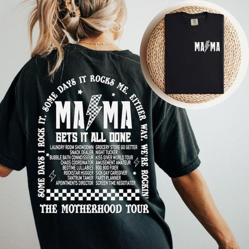 Sale Up To 70% - Mama T-shirt, Motherhood Tour Shirt, Retro Rock Concert Mama Tee, Mother's Day Shirt, Fun Mama Tee, Best...