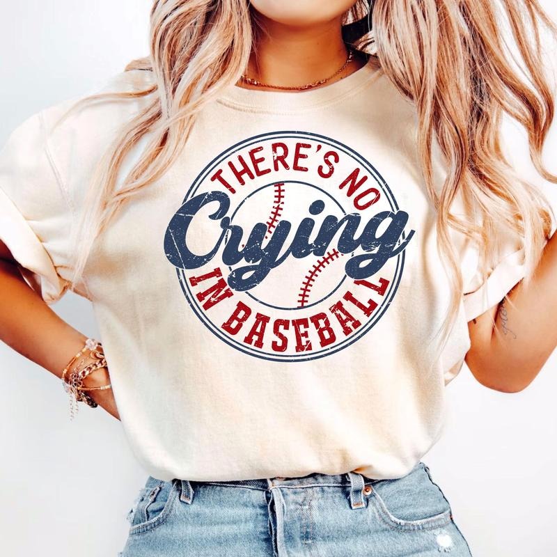 Sale Up To 70% - There's No Crying In Baseball Shirt, Baseball Mom T-Shirt, Baseball Mama Tee, Game Day Shirt, Baseball...