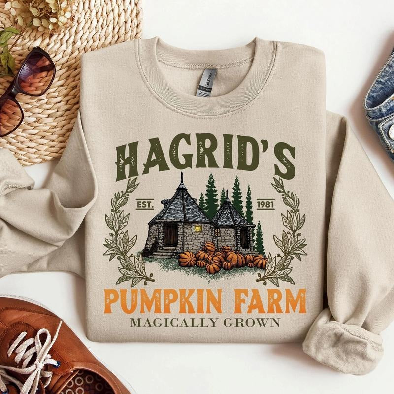 Hagrid's Pumpkin Patch Sweatshirt, Fall Sweatshirt, Hagdrid's Pumpkin Farm Sweater, Halloween Tee, Spooky Season, Pumpkin...