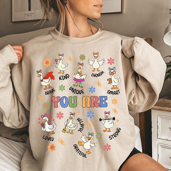 Silly Goose You Are Kind Sweatershirt, Teacher Affirmation Tee, Back to School Sweater, SEL Teacher Sweater, Cute Goose...