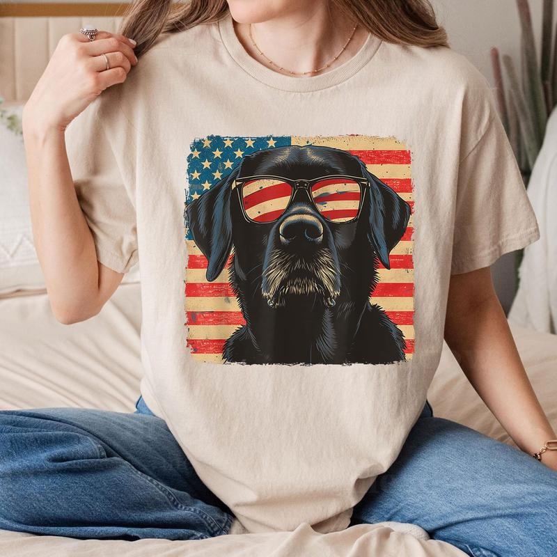 [Made In USA][Tax-Free ] USA Patriot 4th of July Labrador Retriever Dog Women Men T-Shirt, 4th of July Dog Shirt,...