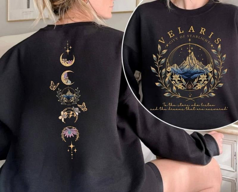 [Made In USA][Tax-Free ] Velaris City Of Starlight Two-Sided Sweatshirt, The Night Court Sweater, Acotar Velaris...