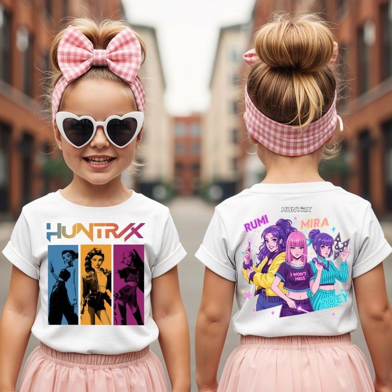 Huntri X shirt, Huntri x girls T shirt, Demon Hanters Shirt, Demon hanter kids shirt, Mira rumi joey shirt, Kkpop movies,...