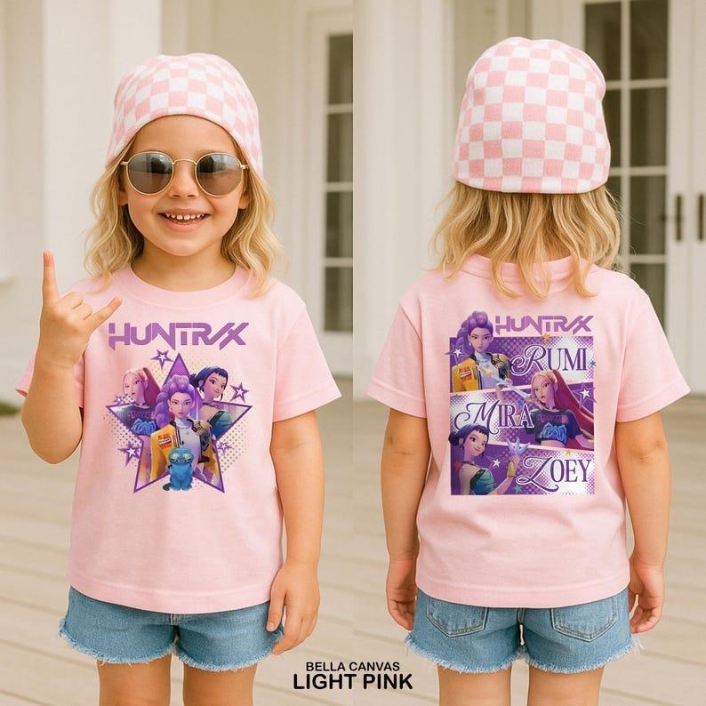 Huntrix T Shirt, Demon Hunters Shirt, Huntrix Girls T Shirt, Mira Rumi Joey,Demon Hunter Kids,Gift For Kpop Fan, Kpop...