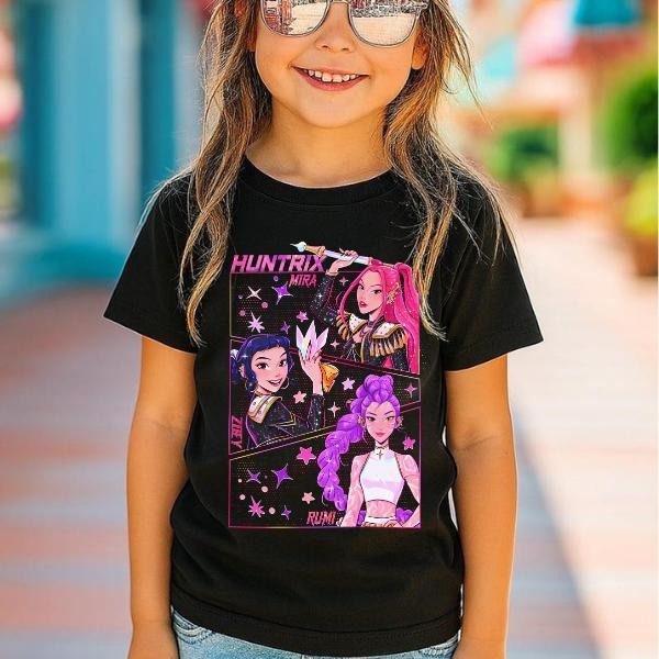 Kpop Demon Hunters Jinu Manga Graphic Tee, Kpop Huntrix Demon Hunter Youth Shirt Hoodie Sweatshirt | PrintMintTees.com