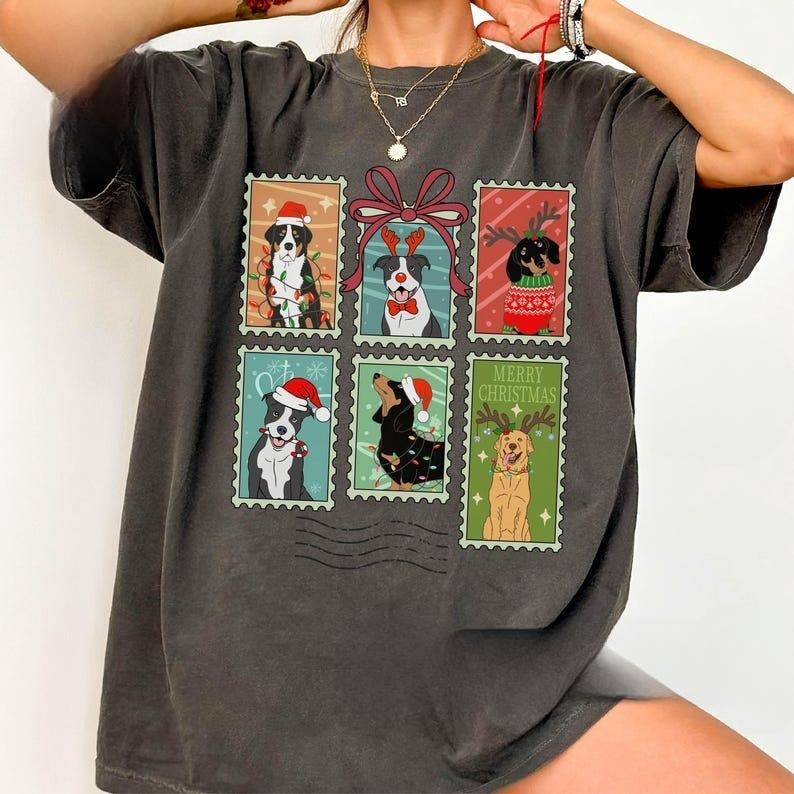 Comfort Colors Christmas Dogs Shirt, Dog Lover Shirt, Holiday Shirt, Cute Christmas Shirt, Cute Gift for Dog Lover, Dog...