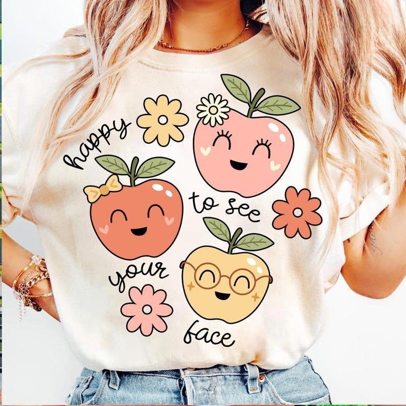 Comfort Colors Retro Happy To See Your Face T-Shirt Hoodie Sweatshirt | PrintMintTees.com