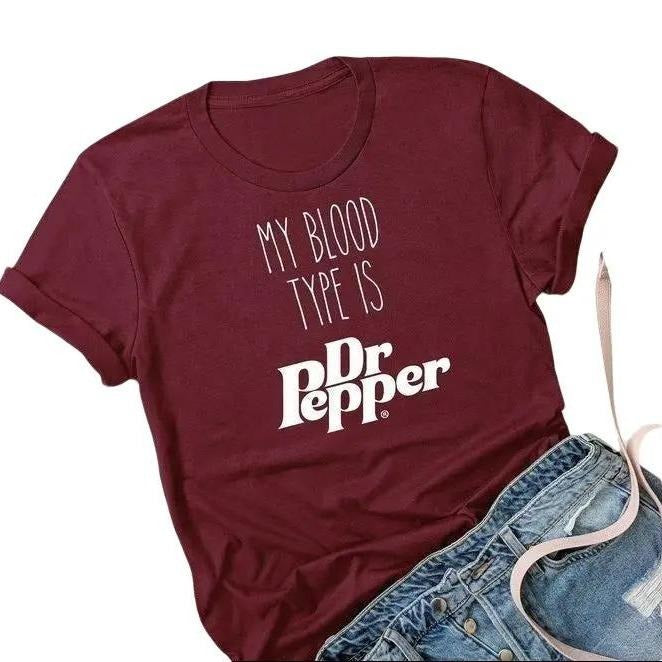 My Blood Type is Dr. Pepper Tshirt,unny Dr Pepper Lover Gift trendy minimalistic Shirt, Diet Dr Pepper Tee Unisex Cotton...
