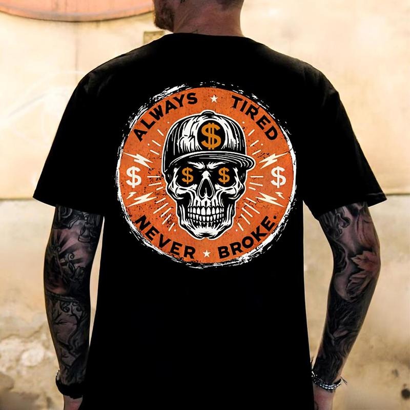 Skull Print Men's T-Shirt, Top Menswear, Cotton Tee Shirt Casual Streetwear Hoodie Sweatshirt | PrintMintTees.com