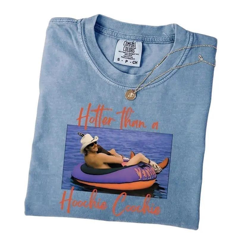 Comfort Colors Hotter Than A Hoochie Coochie Shirt, Meme Summer Vacation Shirt, Music Lover T-shirt Hoodie Sweatshirt
