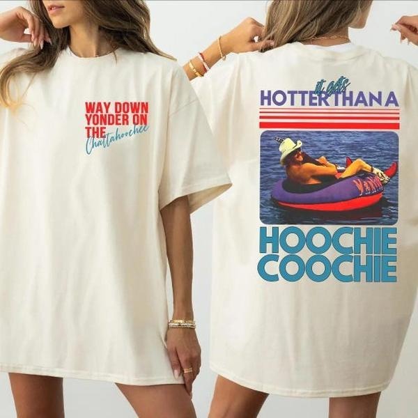 Hotter than a Hoochie Coochie Meme Summer Vacation Shirt, Unisex Short Sleeve Tee Hoodie Sweatshirt | PrintMintTees.com