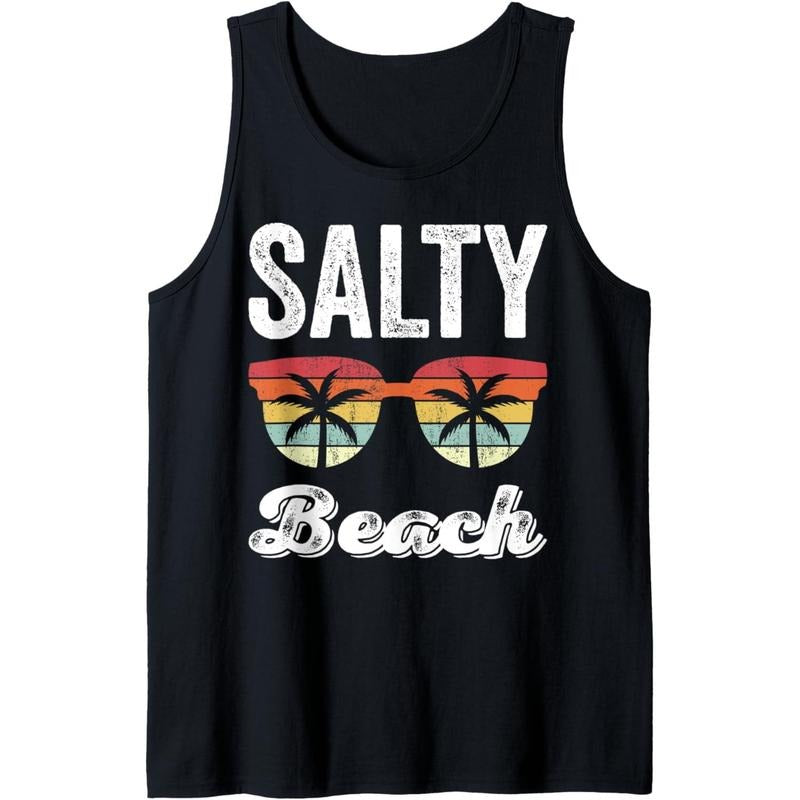Salty Beach Tank Top Funny Beach Vacation Shirt Summer Tank Top MADE IN USA Hoodie Sweatshirt | PrintMintTees.com