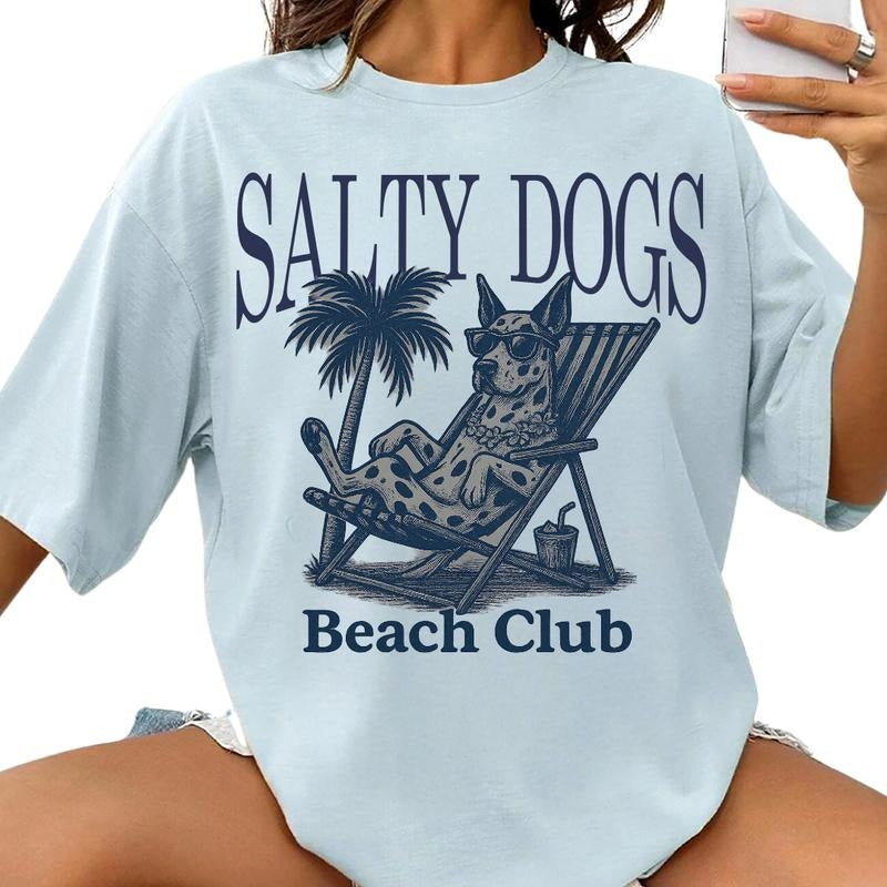Salty Dogs Beach Club Harlequin Great Dane Shirt ~ Unisex Apparel Relaxed Fit Printed In The USA Clothing Womenswear...