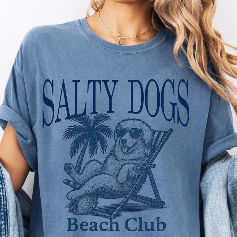 Salty Dogs Beach Club Pyrenees Shirt ~ Unisex Apparel Relaxed Fit Printed In The USA Clothing Womenswear Casual Comfort...