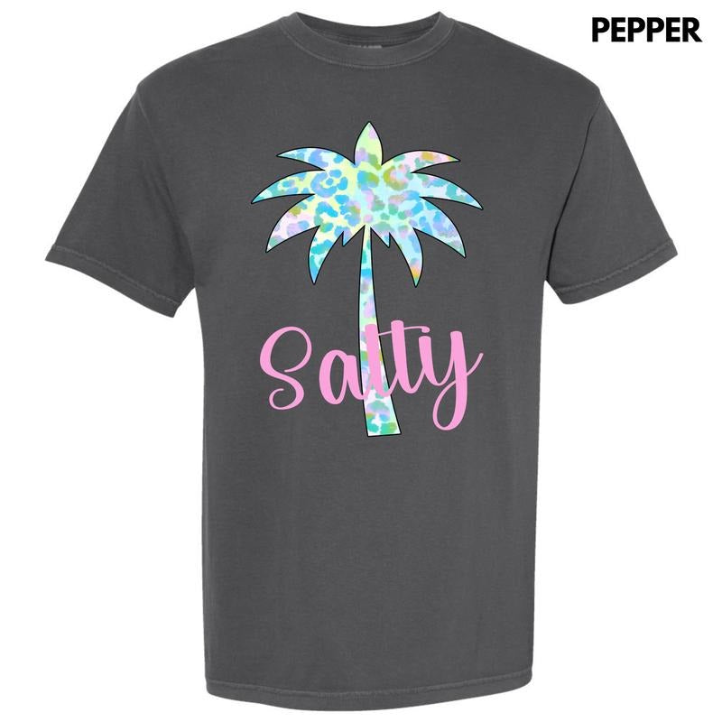 Salty Palm Tree Comfort Colors T-Shirt 'NLB' Hoodie, Sweatshirt | PrintMintTees.com