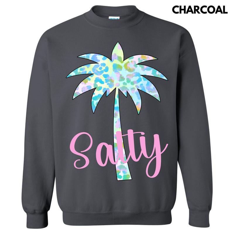 Salty Palm Tree Sweatshirt 'NLB' Shirt Hoodie | PrintMintTees.com