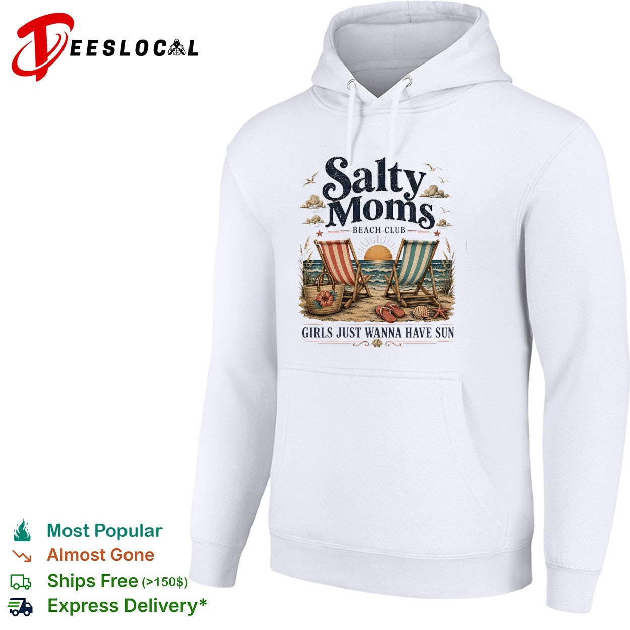 Salty moms beach club girls just wanna have sun chairs shirt