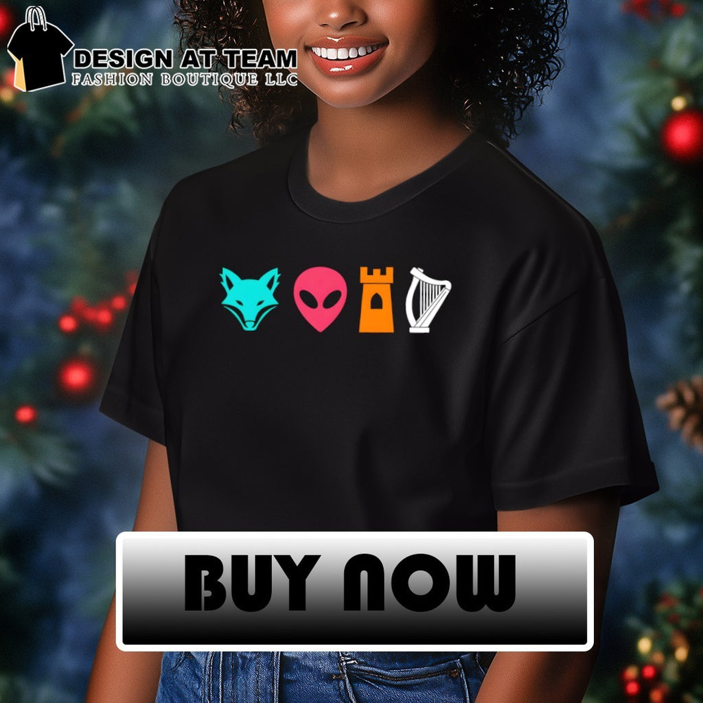 San Antonio Basketball Big 4 Icons Fox Alien Castle Harper shirt