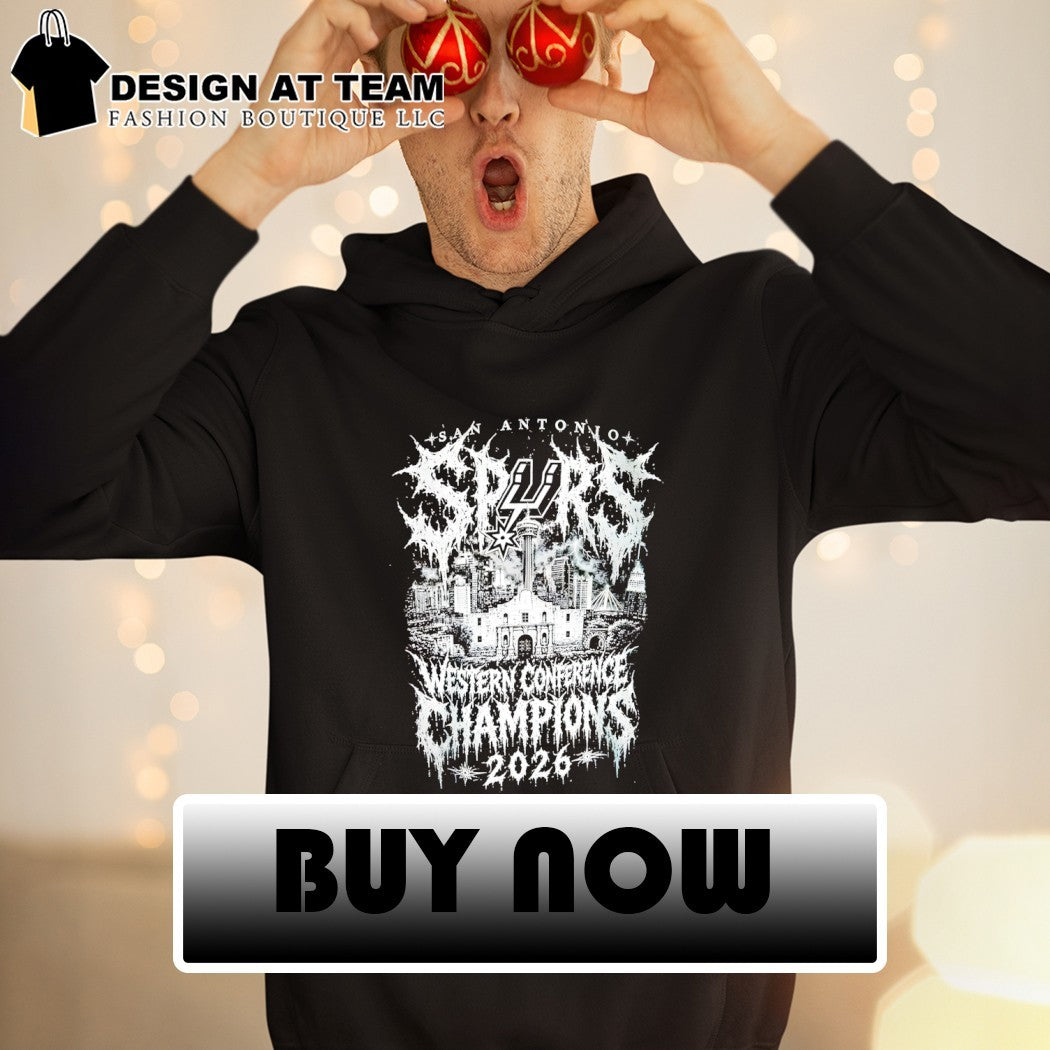 San Antonio Spurs 2026 Western Conference Champions Black Metal text shirt