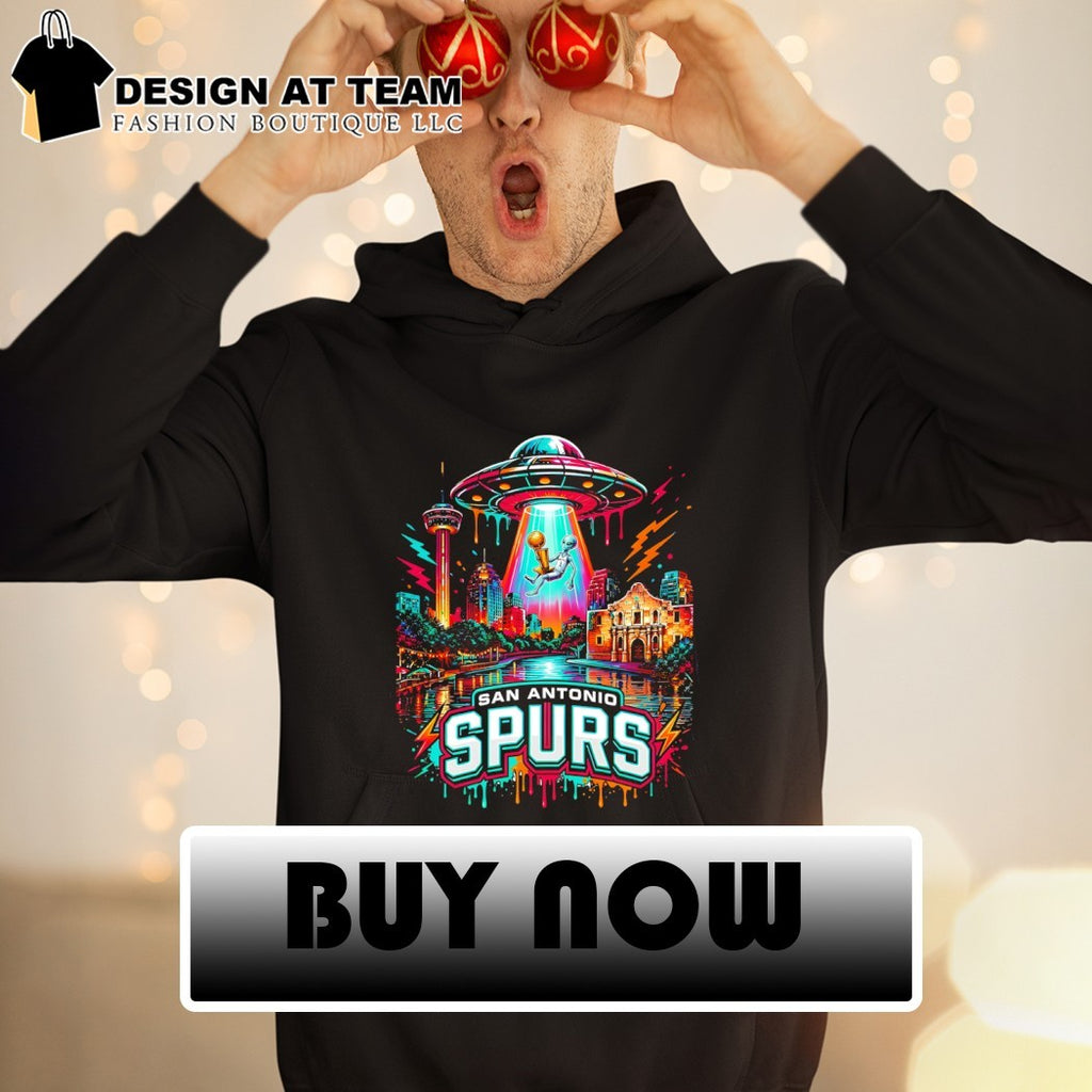 San Antonio Spurs Alien UFO Art Neon Texas Skyline NBA Finals Champions shirt