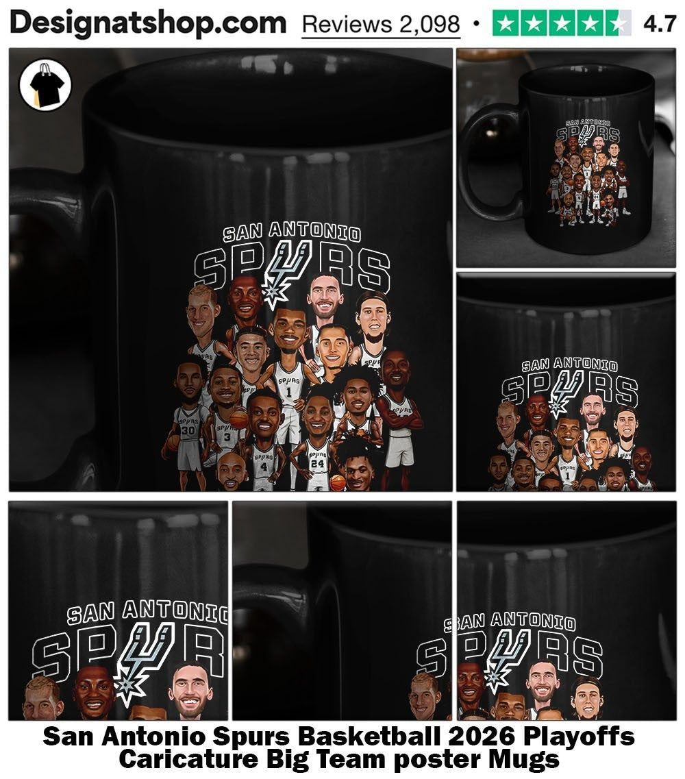 San Antonio Spurs Basketball 2026 Playoffs Caricature Big Team poster shirt