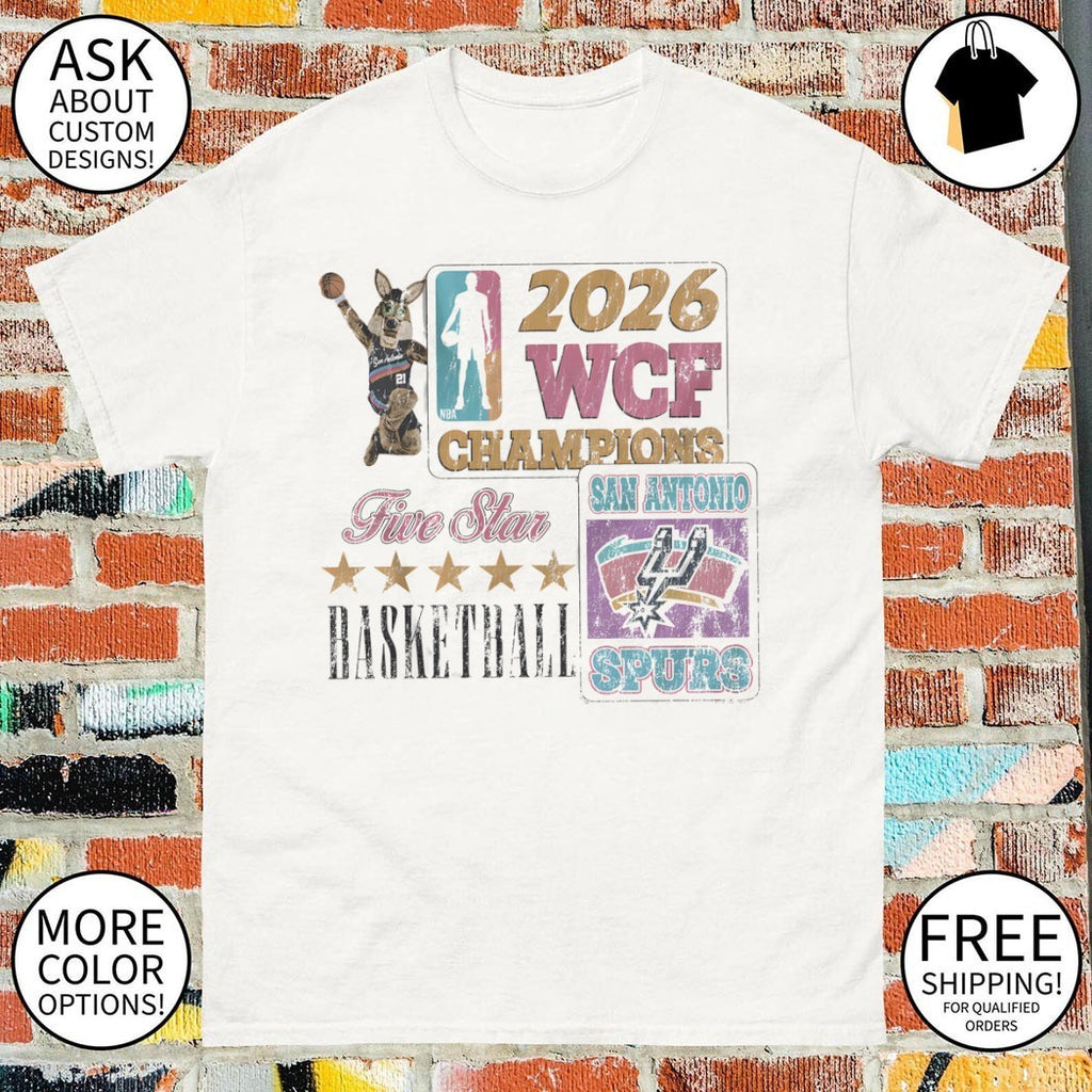 San Antonio Spurs Basketball 2026 WCF Western Conference Champions Five Star shirt