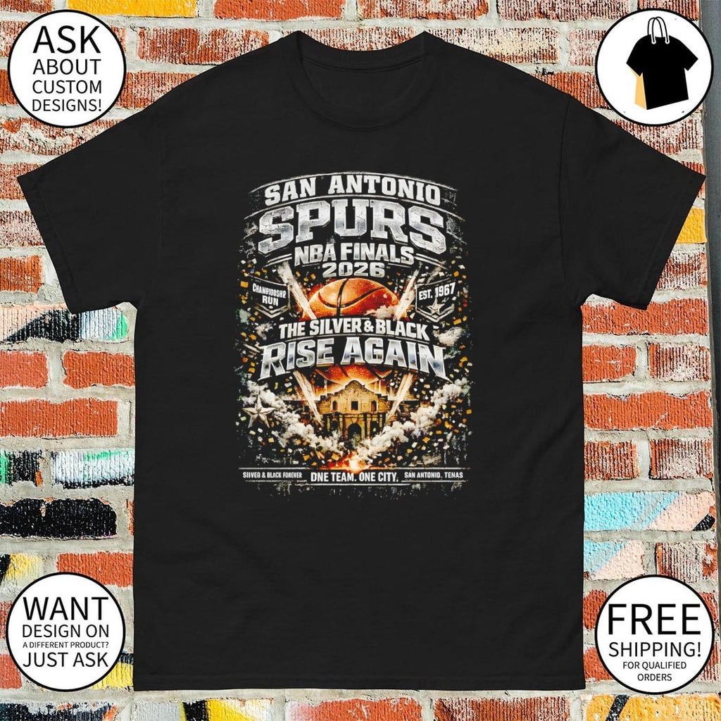 San Antonio Spurs Basketball NBA Road To The Finals 2026 The Silver Black Rise Again shirt