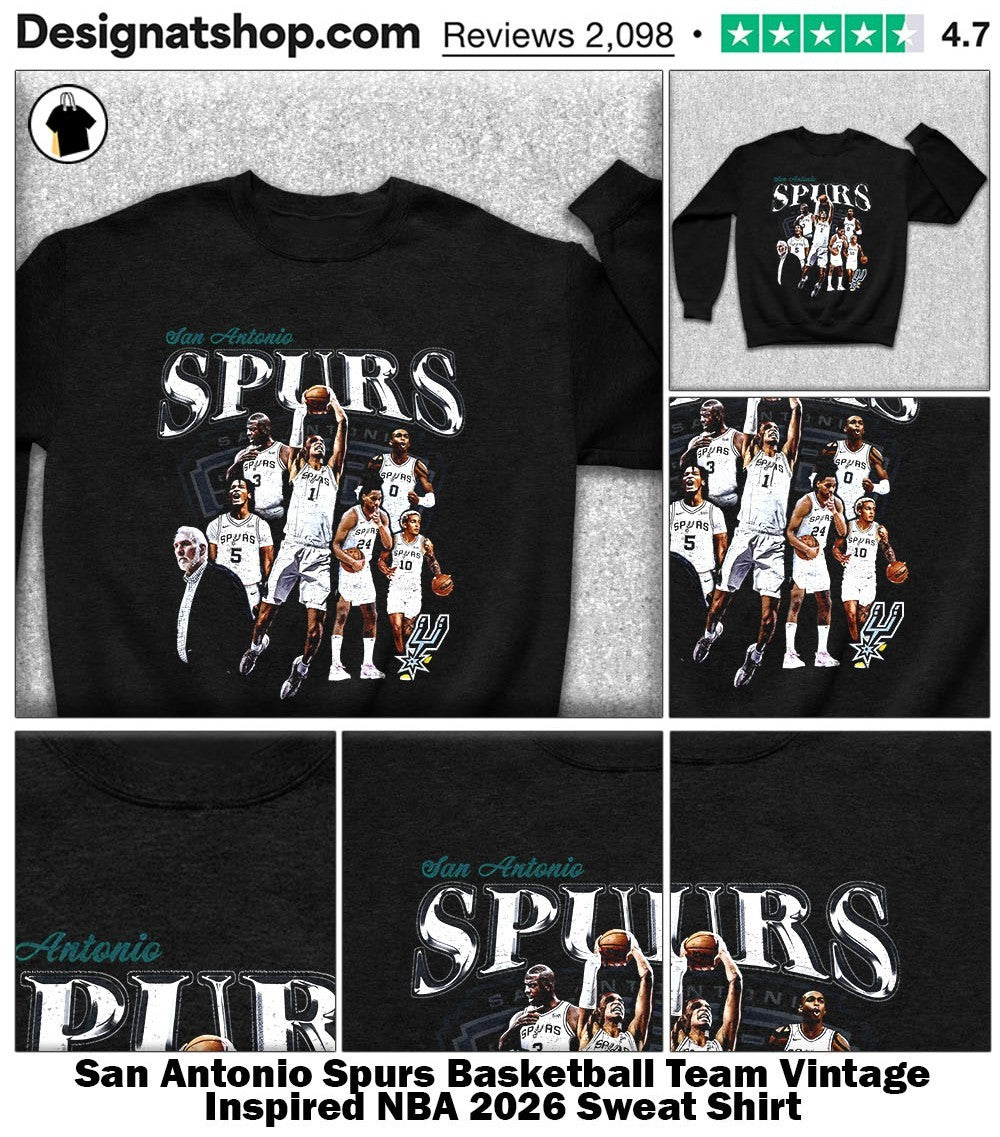 San Antonio Spurs Basketball Team Vintage Inspired NBA 2026 shirt