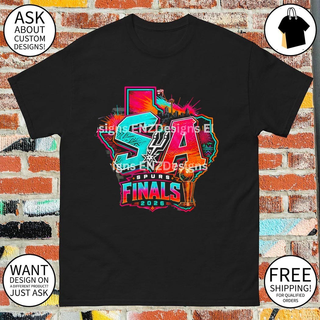 San Antonio Spurs Basketball Trophy Texas Skyline Sa Finals 2026 Map shirt