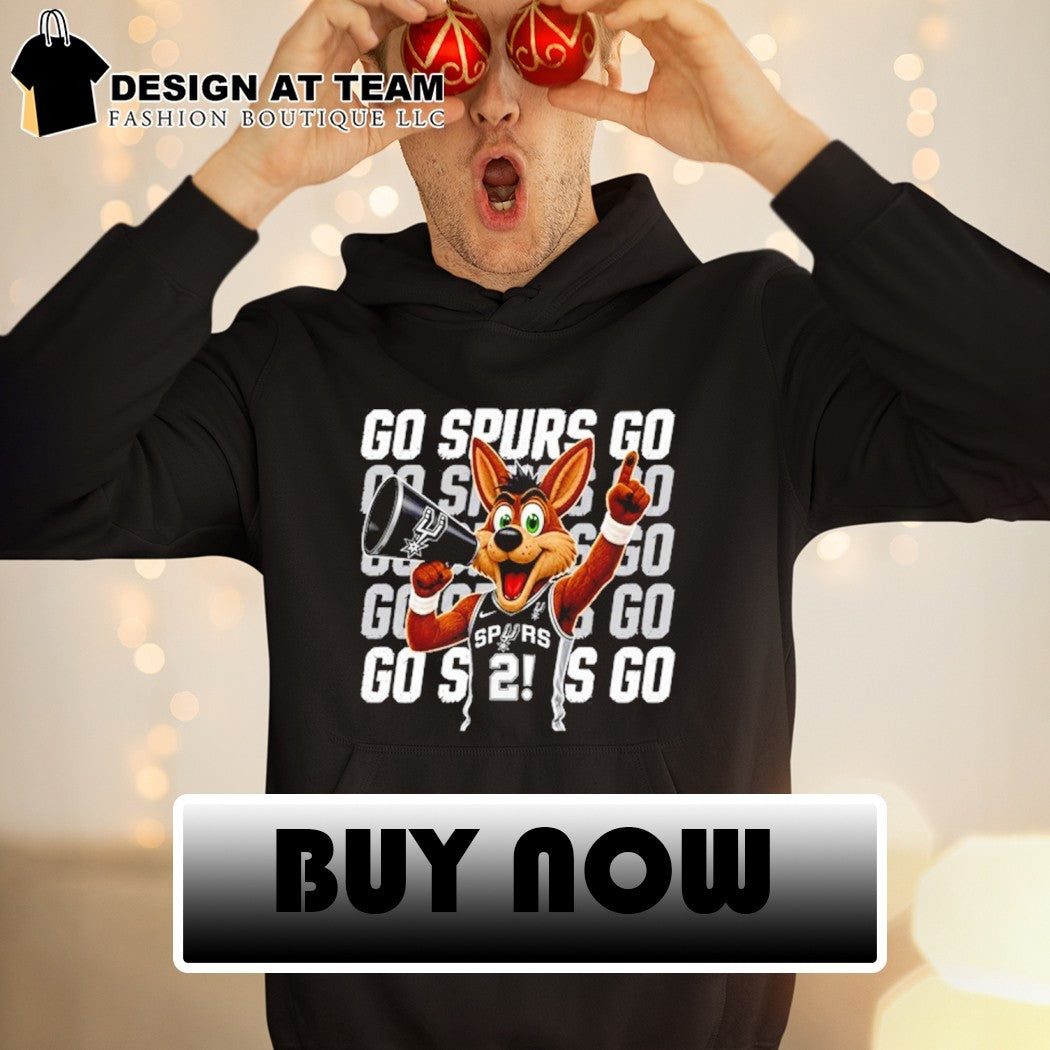 San Antonio Spurs Mascot The Coyote Apparel with Go Spurs Go shirt