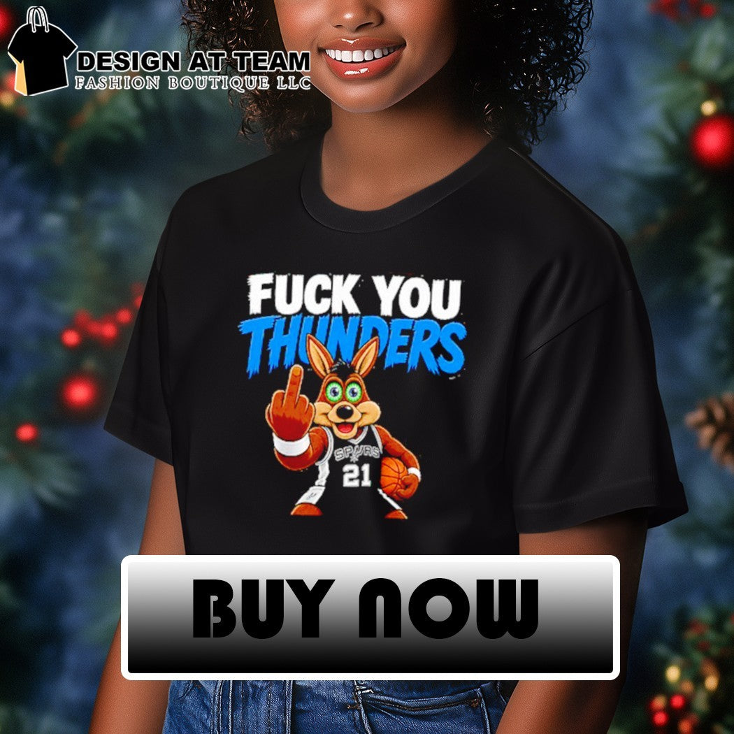 San Antonio Spurs The Coyote mascot middle finger Fuck You Thunders shirt
