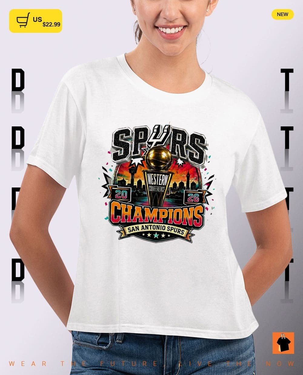 San Antonio Spurs Western Conference Champions 2026 Basketball Gold Trophy shirt