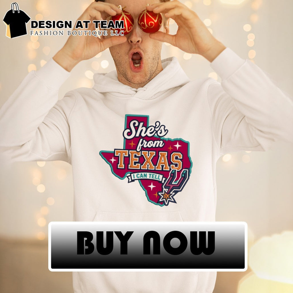 San Antonio Spurs basketball apparel She’s from Texas I can tell state map shirt