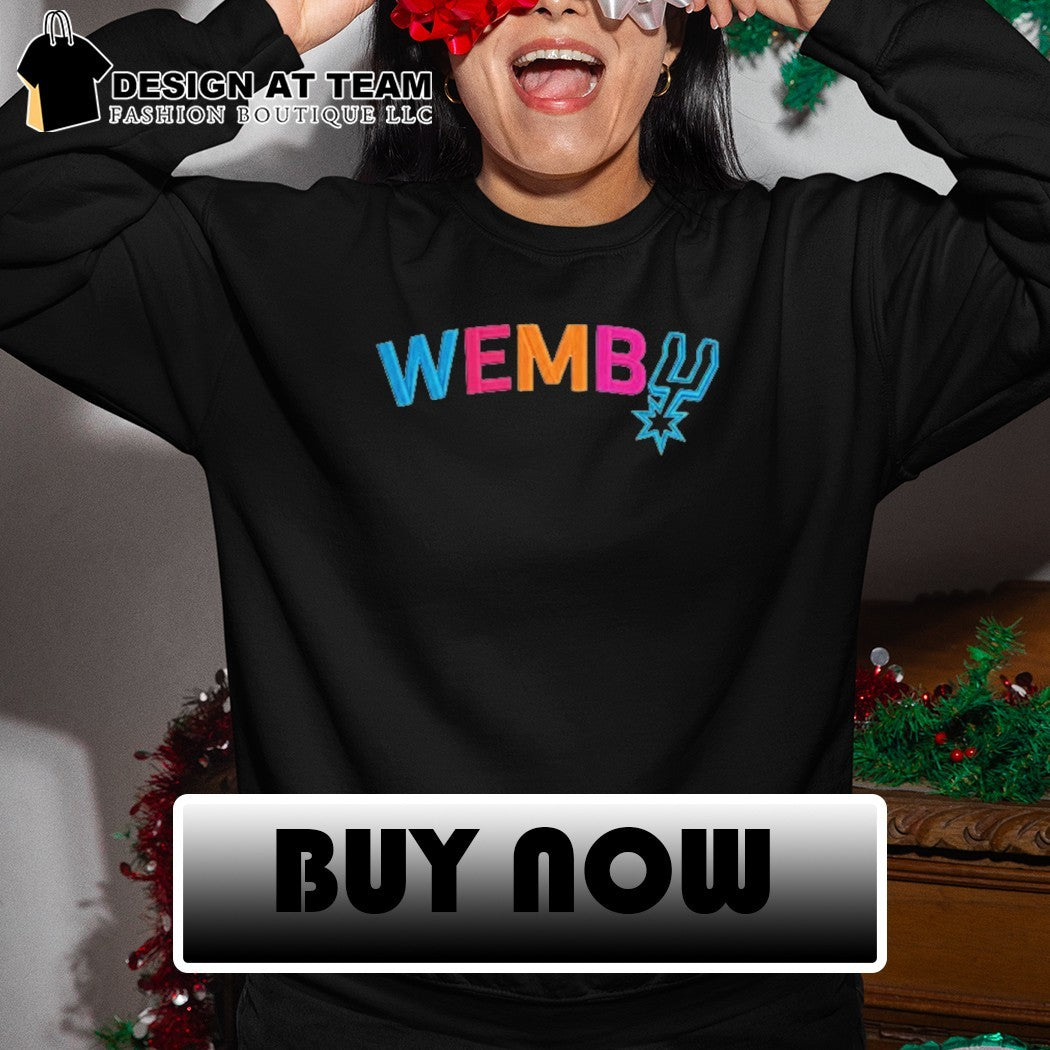 San Antonio Spurs basketball player Wemby color text shirt