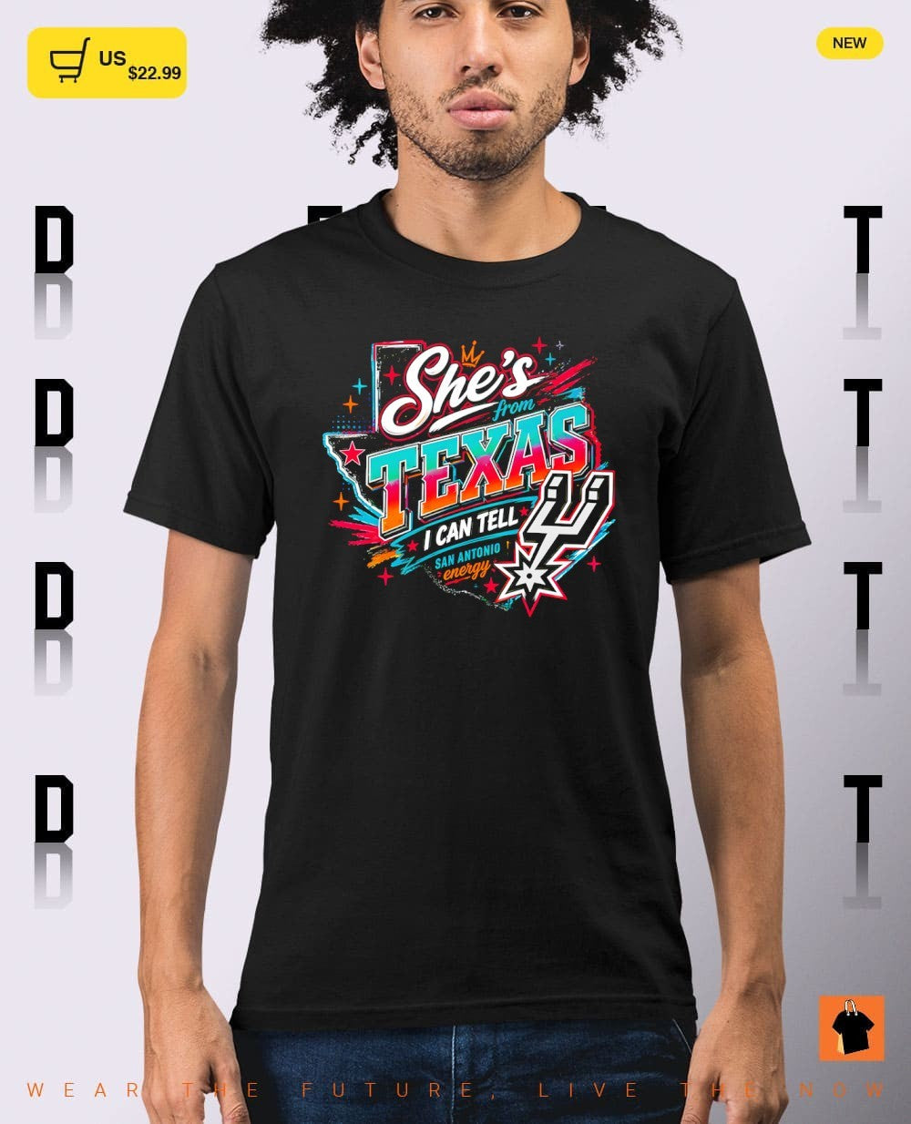 San Antonio Spurs fan She’s from Texas I can tell San Antonio energy shirt