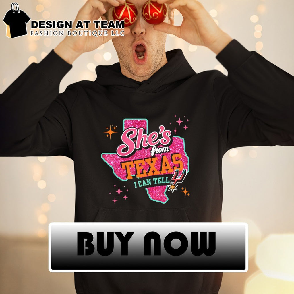 San Antonio Spurs glitter map apparel she’s from Texas i can tell shirt