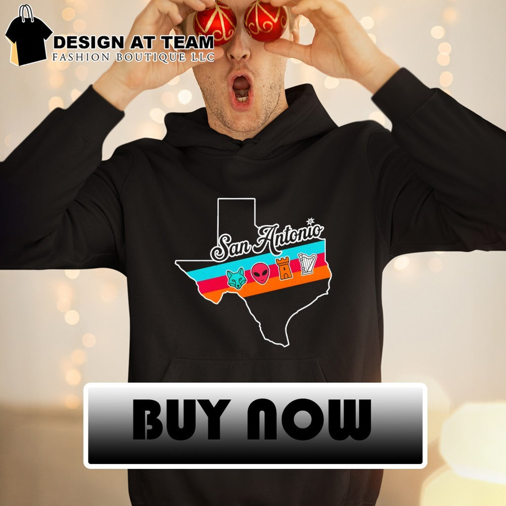 San Antonio Texas Map Fox Alien Castle Harper shirt