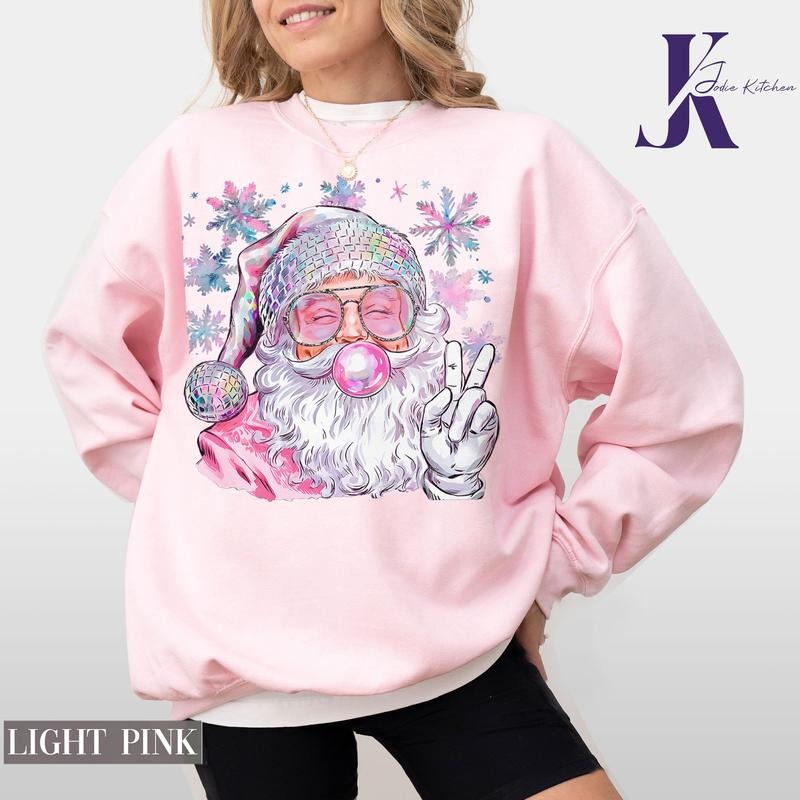 Santa Christmas Blowing Bubble Shirt, Santa Christmas Shirt, Funny Santa With Sunglasses Xmas, Vintage Merry Christmas...