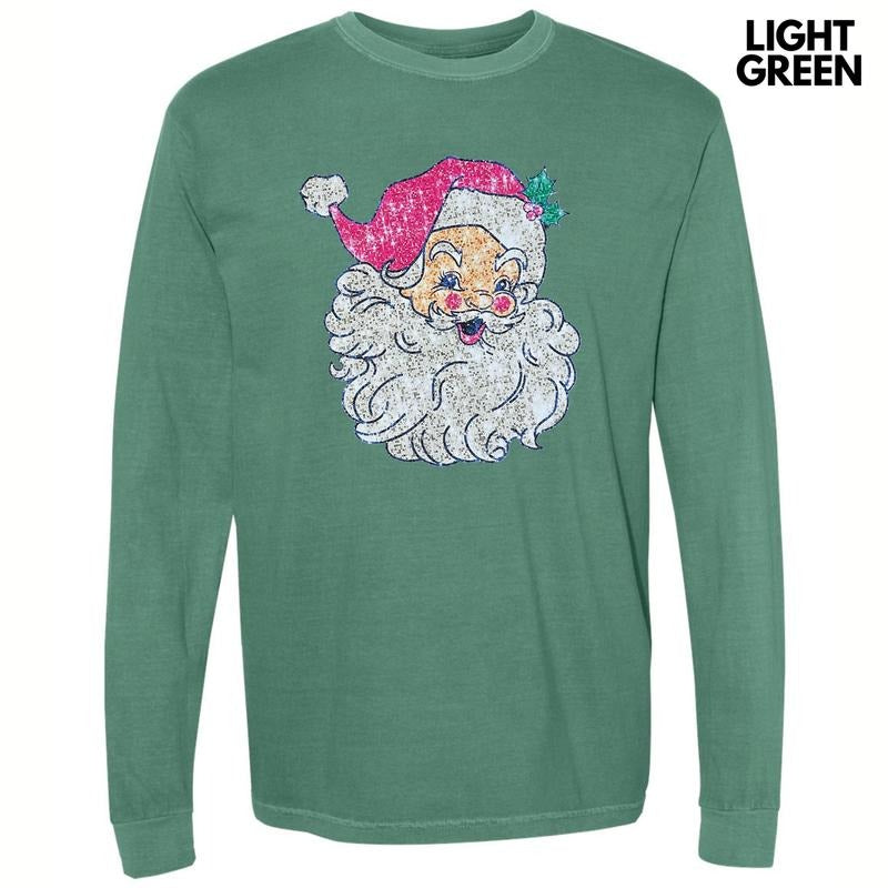 Santa FAKE Sequins Long Sleeve Comfort Colors T-Shirts, Hoodie, Sweatshirt