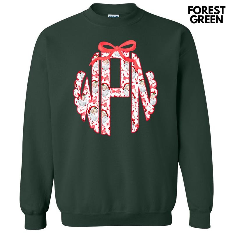 Santa Face Monogram 'NLB' Shirt Hoodie Sweatshirt