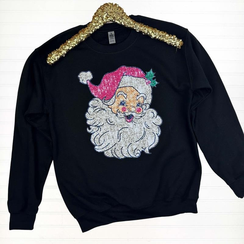 Santa Faux Sequin Sweatshirt T-Shirts, Hoodie | PrintMintTees.com