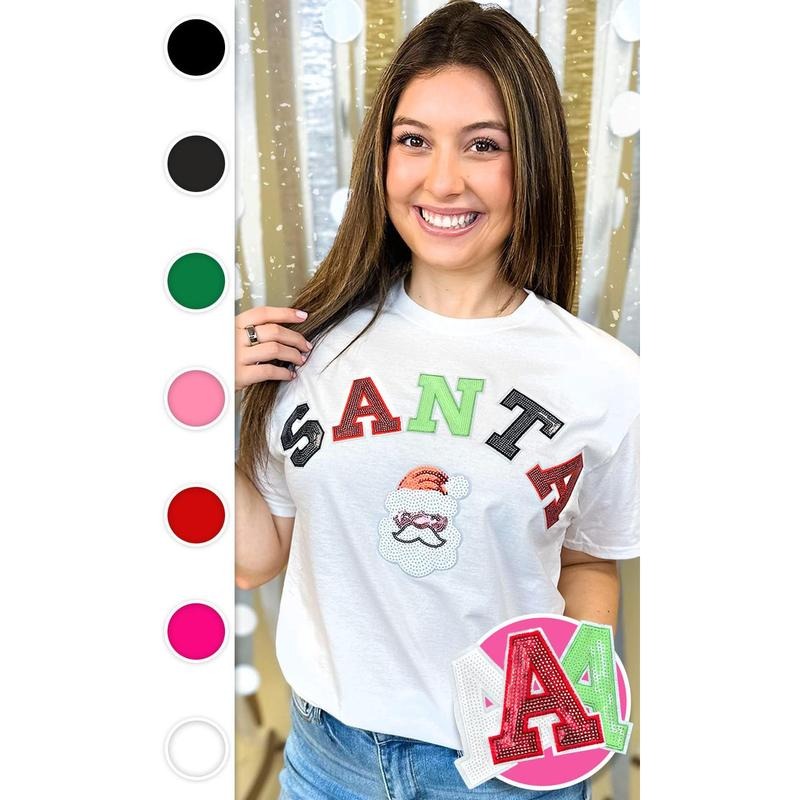 Santa Sequin Graphic T-Shirt Hoodie Sweatshirt | PrintMintTees.com
