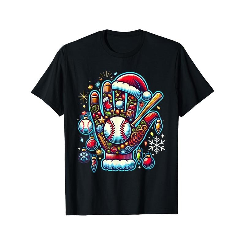 Santa Sports Design For Men Christmas Baseball Player T-Shirt made in usa Hoodie Sweatshirt | PrintMintTees.com