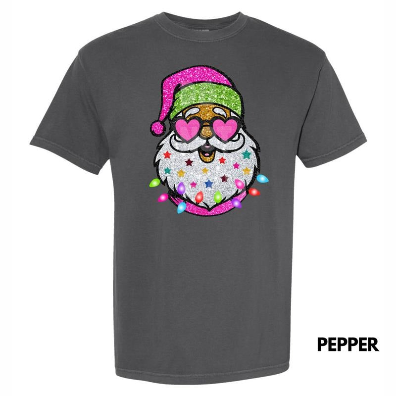 Santa Sunnies FAKE Sequins Comfort Colors T-Shirts, Hoodie, Sweatshirt