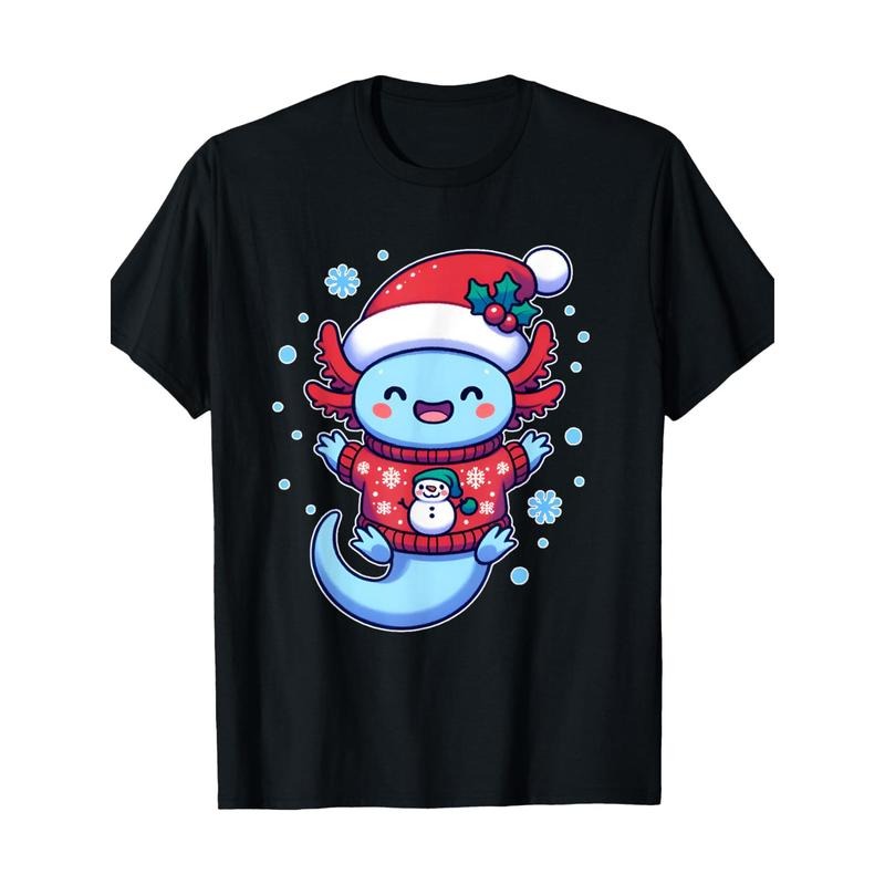 Santa axolotl Funny cute xmas funny christmas T-Shirt220g100%cotton made in usa Shirt Hoodie Sweatshirt | PrintMintTees.com