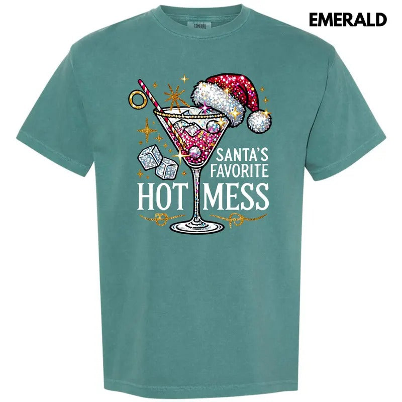 Santa'S Favorite Hot Mess Comfort Colors 'NLB' T-Shirts, Hoodie, Sweatshirt