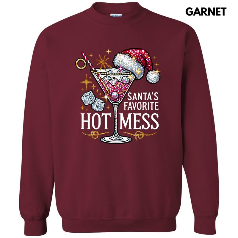 Santa's Favorite Hot Mess Sweatshirt 'NLB' Shirt Hoodie | PrintMintTees.com